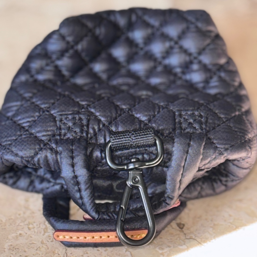 MZ Wallace Micro Mini Black Sutton Metro Wallet Keychain Bag Charm Coin Purse - Picture 5 of 9